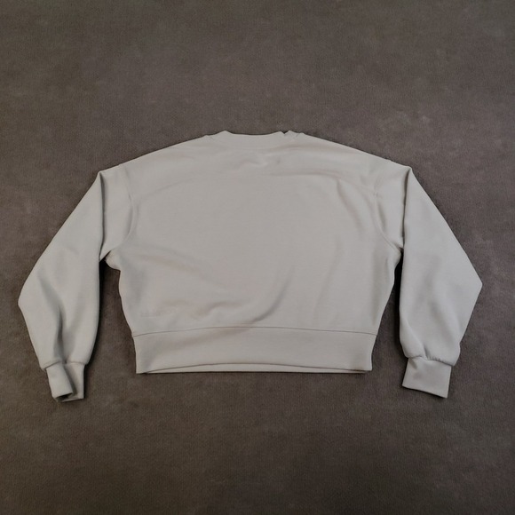 Lululemon‎ Softstreme Sweatshirt Womens Medium Beige Oversized Cropped Crew Neck - Picture 14 of 16